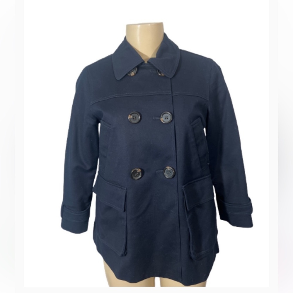 Martin + Osa Navy Blue Waist Trench Coat
